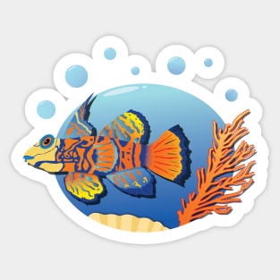 Mandarin Fish Synchiropus splendidus Dragonet Sticker